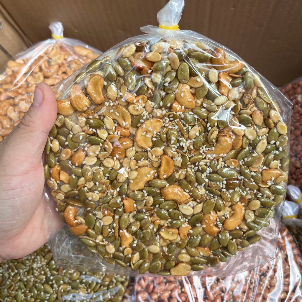 Gói lớn 17cm - Kẹo hạt điều, hạt bí, đậu phộng, kẹo thập cẩm giòn thơm ngon