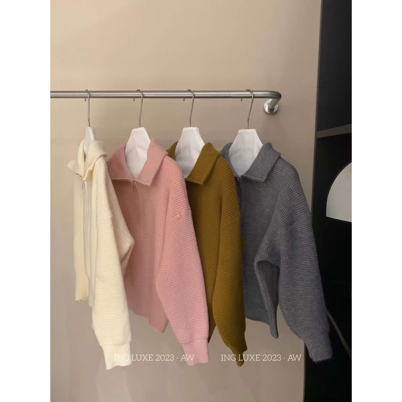Áo Len Khoá cổ bẻ StyleKorean 02375 // Hàng có sẵn🇰🇷