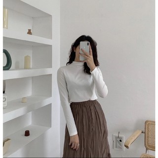 Áo thun cotton trơn giữ nhiệt siêu ấm mùa đông cổ cao 3p basic