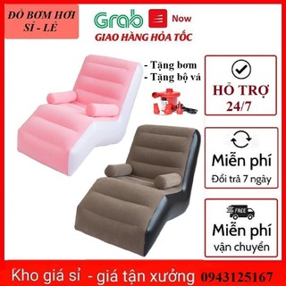 Ghế sofa hơi tặng kèm bơm điện, Đệm hơi cao cấp, chất liệu cao cấp PVC phủ nhung mềm mại VM420