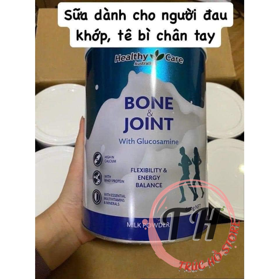 Sữa bổ xương khớp Bone &amp; Joint with Glucosamine của Healthy Care ÚC 600g