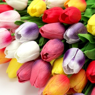 Hoa giả tulip decor trang trí bình thủy tinh, lọ hoa để bàn