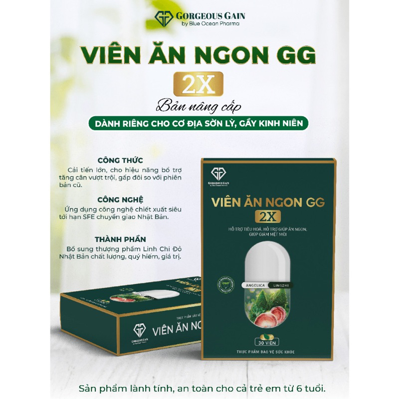 Viên Ăn Ngon GG 2X giúp ăn ngon ngủ ngon