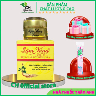 Kem trắng da sâm vàng sato chính hãng,Kem tái tạo da , chông nắng sâm vàng sato cao cấp tinh chất từ thiên nhiên hộp 8gr