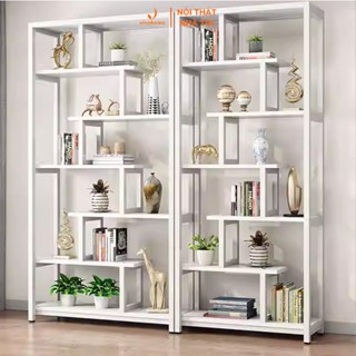  Kệ sắt mỹ thuật kệ sách trưng bày cho không gian phòng khách,hộ gia đình,vách ngăn trang trí có ô vuông giữa VNH-519 