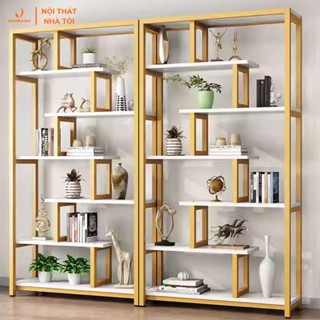  Kệ sắt mỹ thuật kệ sách trưng bày cho không gian phòng khách,hộ gia đình,vách ngăn trang trí có ô vuông giữa VNH-519 