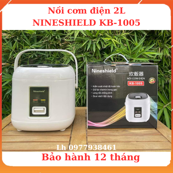Nồi cơm điện đa năng Nineshield, Nồi cơm mini 2L dùng cho sinh viên nấu cơm, nấu cháo, nấu súp, hầm và hấp đồ ăn