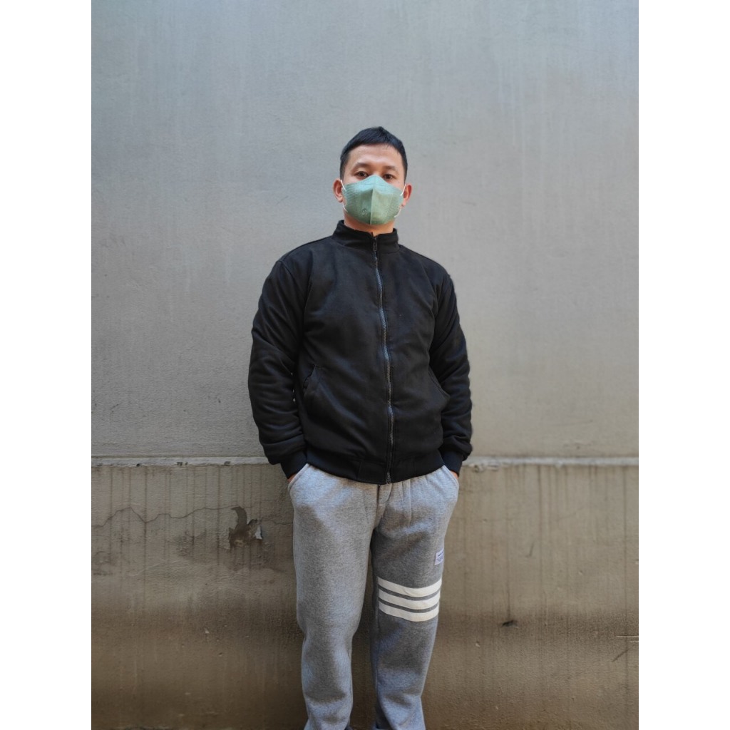 Áo khoác da lộn nam lót lông cừu cổ cao bomber đẹp cao cấp hàng hiệu mặc thu đông siêu ấm áp