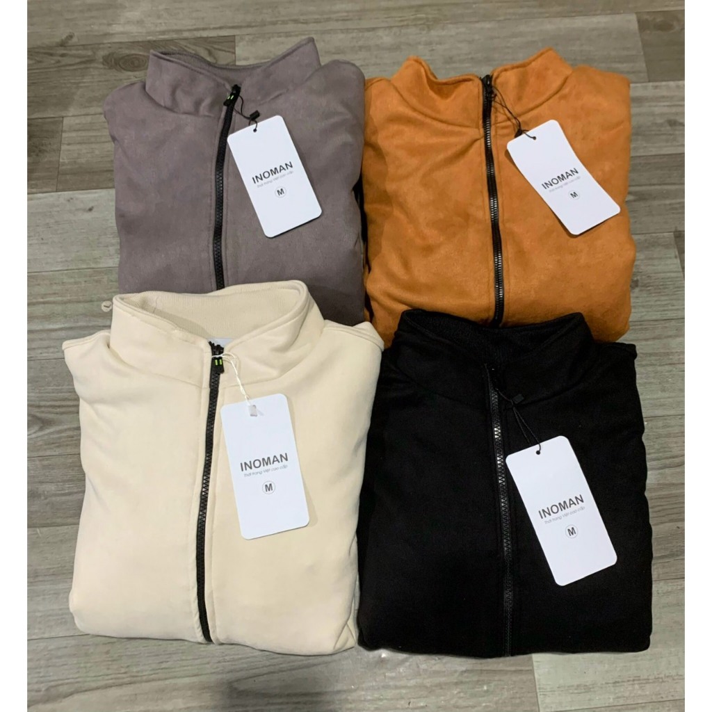 Áo khoác da lộn nam lót lông cừu cổ cao bomber đẹp cao cấp hàng hiệu mặc thu đông siêu ấm áp