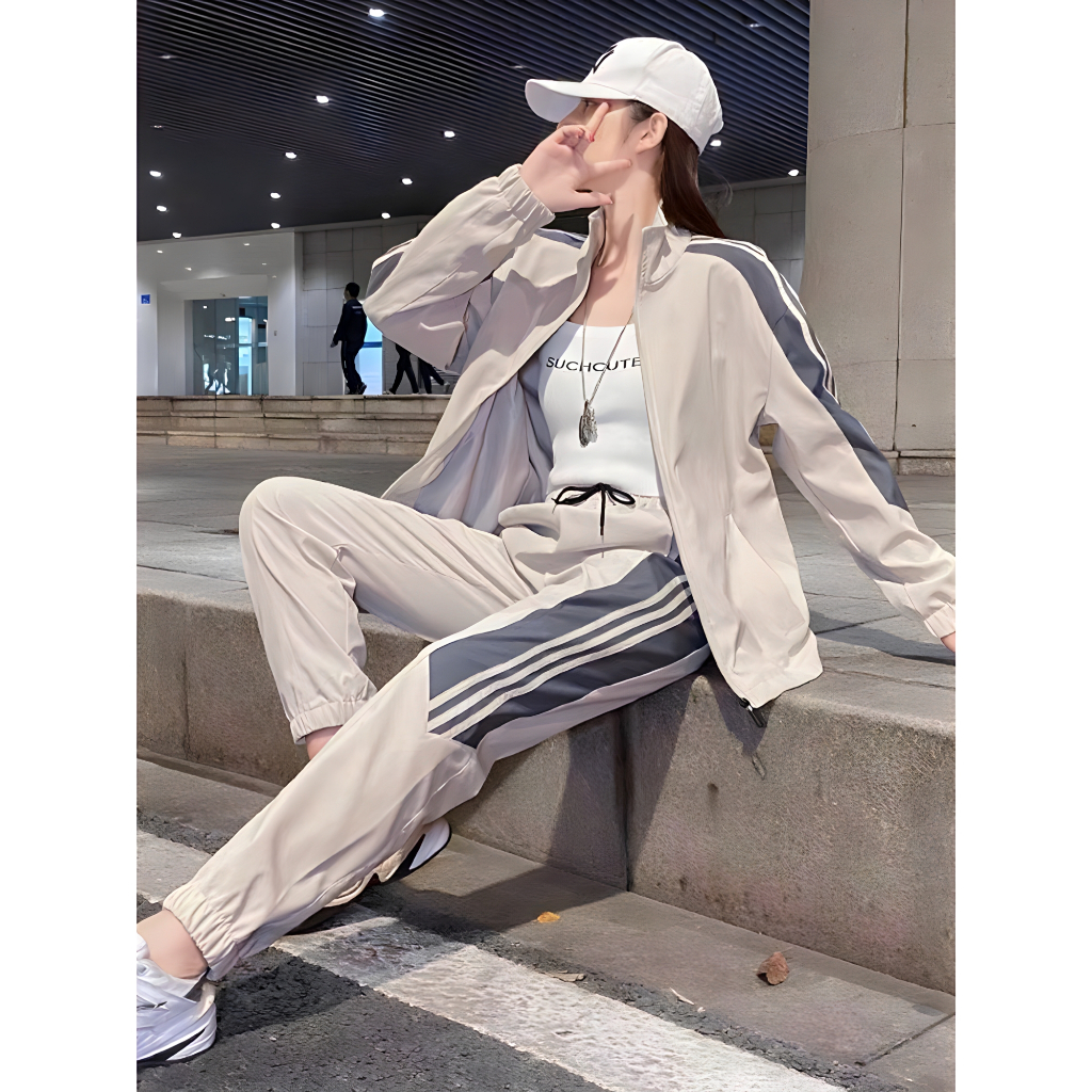 Đồ bộ quần áo khoác gió thể thao nam nữ dài tay, sét áo khoác gió dù và quần gió dù vải tráng bạc đẹp chống nước