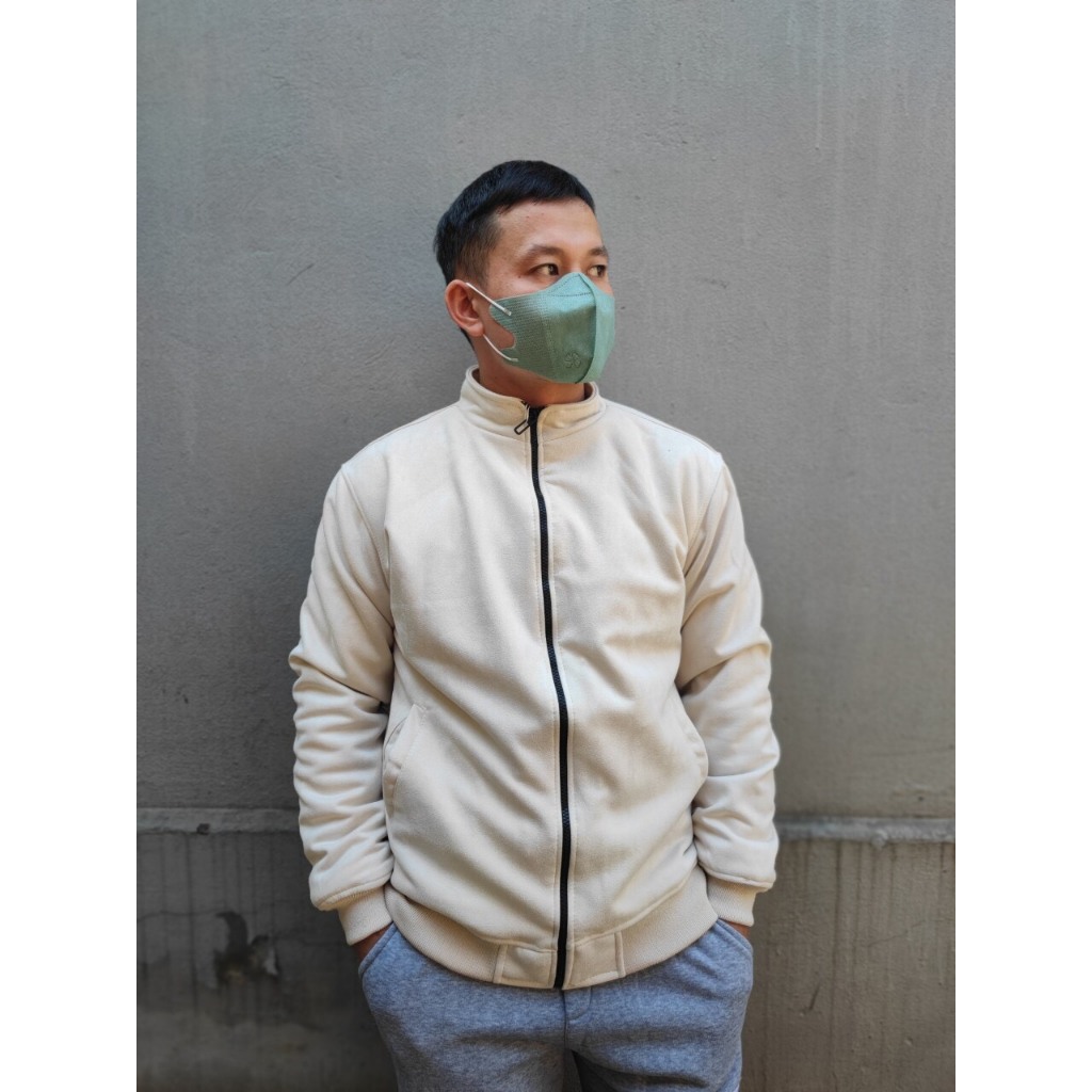 Áo khoác da lộn nam lót lông cừu cổ cao bomber đẹp cao cấp hàng hiệu mặc thu đông siêu ấm áp