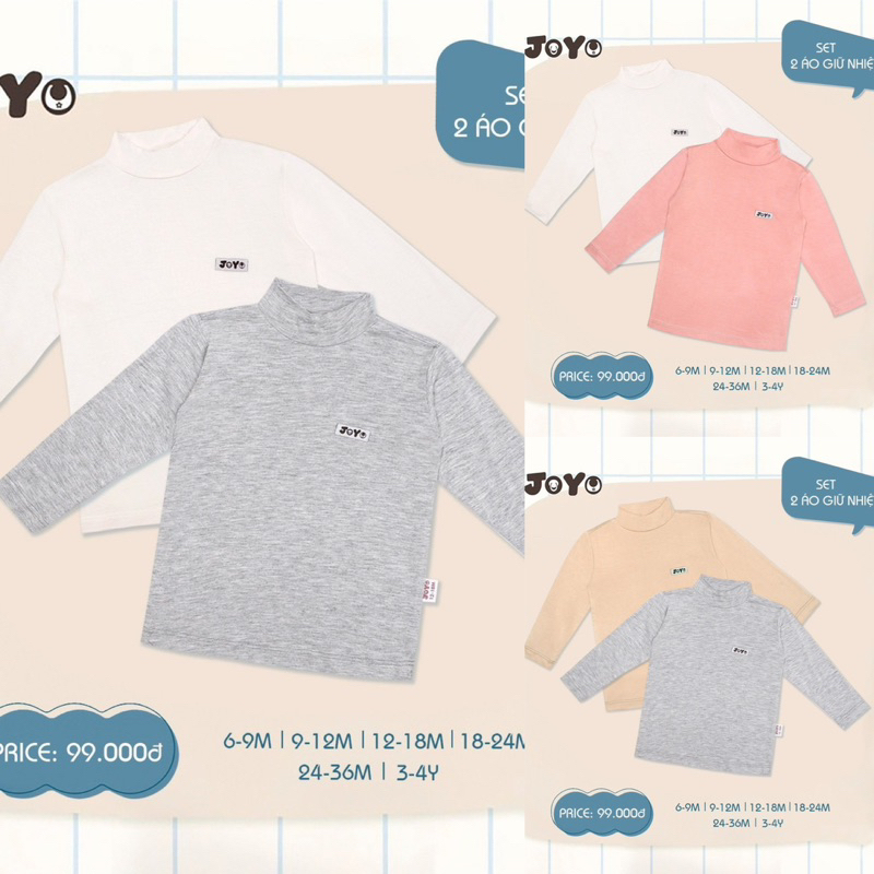 Set 2 áo giữ nhiệt joyo form bé cổ 3p
