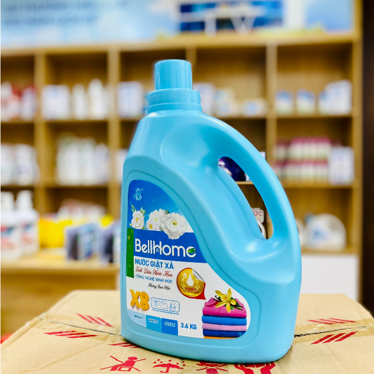 Nước Giặt Xả Bell Home 3,6KG Công Nghệ Sinh Học ,Sạch Vượt Trội, Hương Nước Hoa Thơm Lâu Dễ Chịu, Bảo Vệ Sợi Vải
