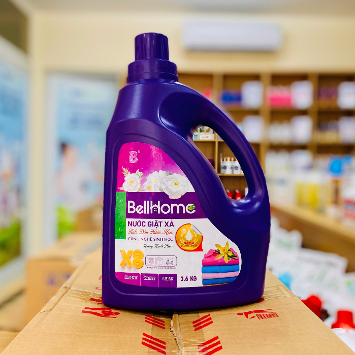 Nước Giặt Xả Bell Home 3,6KG Công Nghệ Sinh Học ,Sạch Vượt Trội, Hương Nước Hoa Thơm Lâu Dễ Chịu, Bảo Vệ Sợi Vải