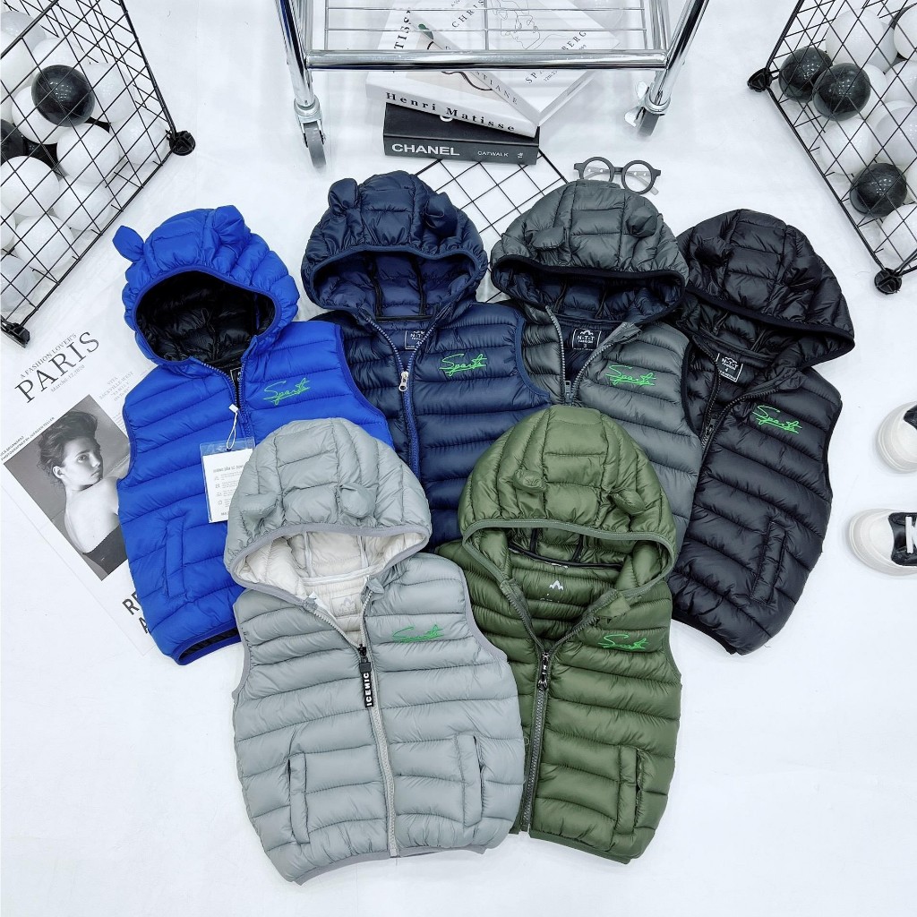 Áo Ghile Phao Siêu Nhẹ - Siêu Mềm Siêu ấm , Áo Khoác Gile Cho Bé Từ 1-5 tuổi