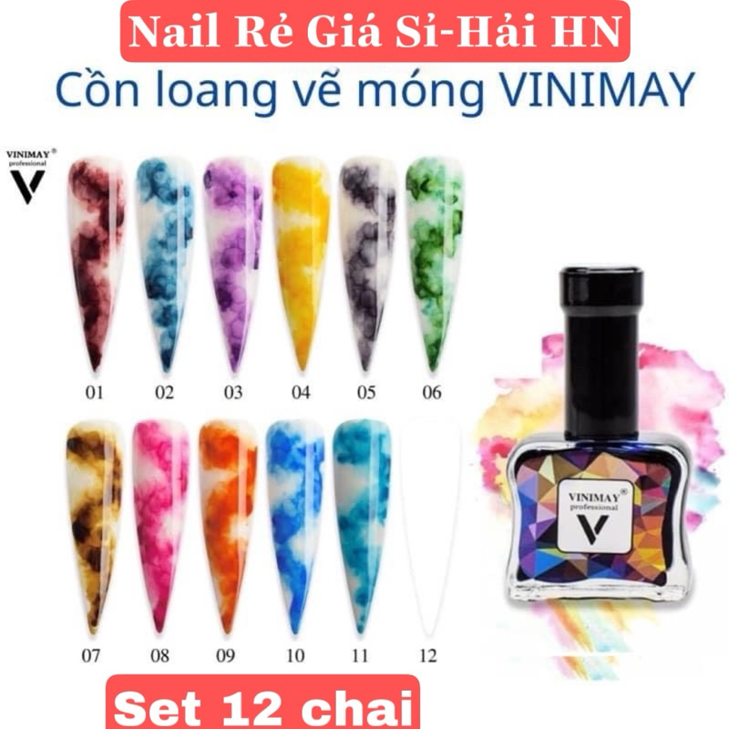 Set Cồn loang Vinimay Set 12 Chai Nail - Nail HN