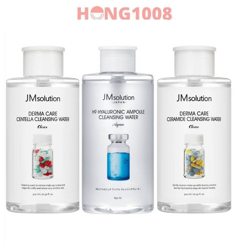 Nước Tẩy Trang JMsolution Hyaluronic Acid , Rau Má Centella , Ceramide 500ml của Hàn Quốc shop Hong1008