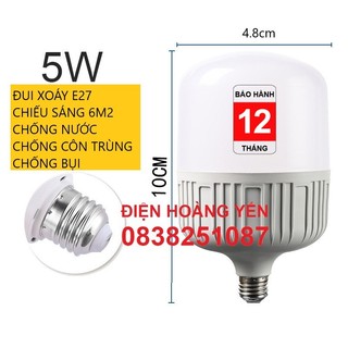 Bóng đèn Led trụ 5W Trắng