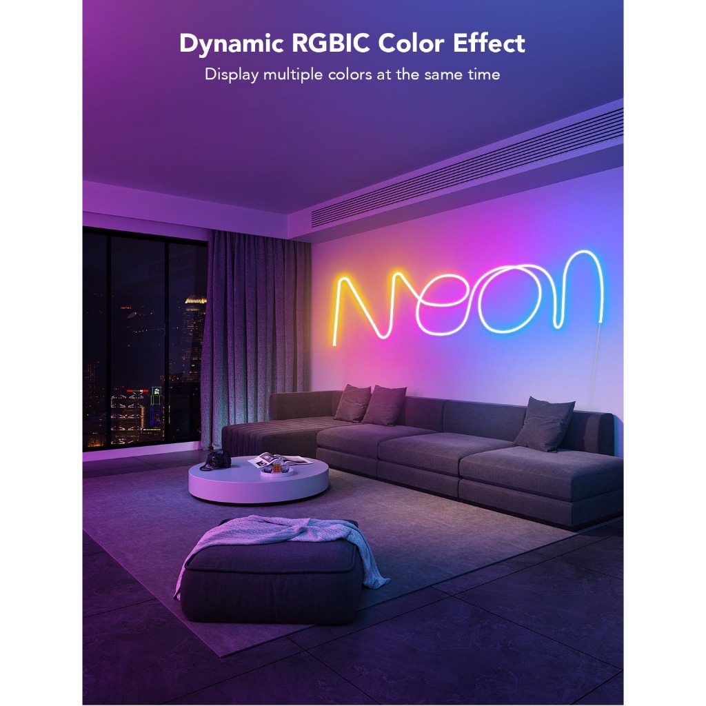 Đèn LED dây Govee Neon H61A2/ H61A0, chống nước IP67, RGBIC 16 triệu màu, đồng bộ âm nhạc, điều khiển trên APP