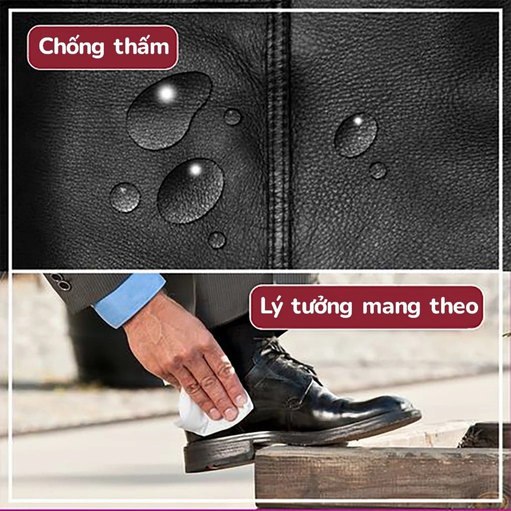 Khăn Ướt Lau Túi Da, Giày Da POLIBOY Tẩy Mốc Túi Da, Đánh Bóng Đồ Da, Chống Mốc Túi Da, Xi Đánh Giầy Da, Dưỡng Túi Da