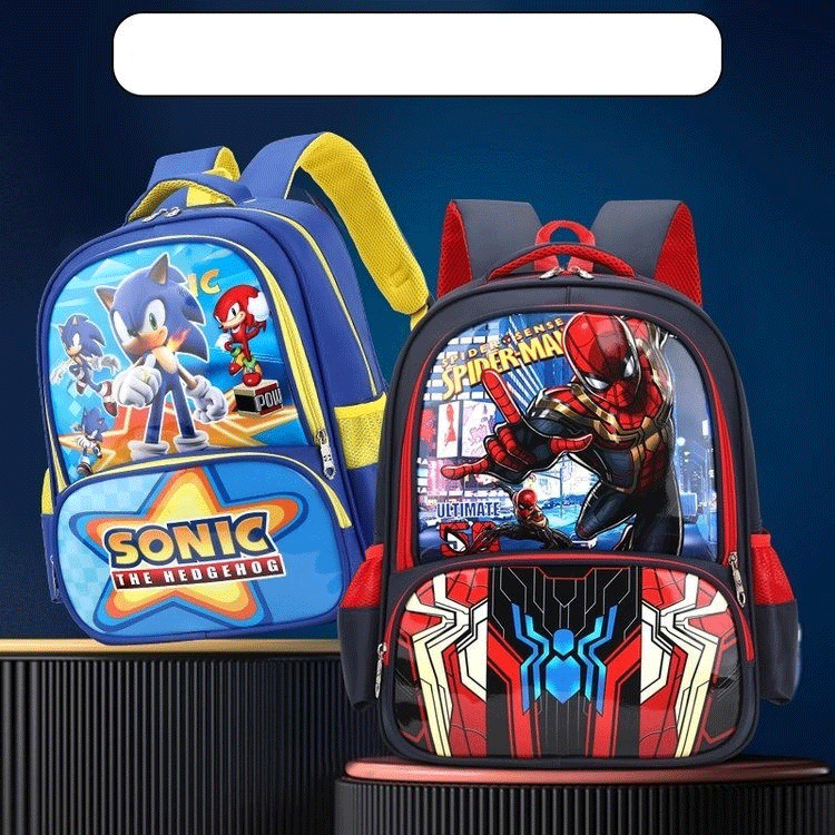 Cặp Balo học sinh đi học hình công chúa, siêu nhân, ba lô cho bé trai gái tiểu học chống gù lưng