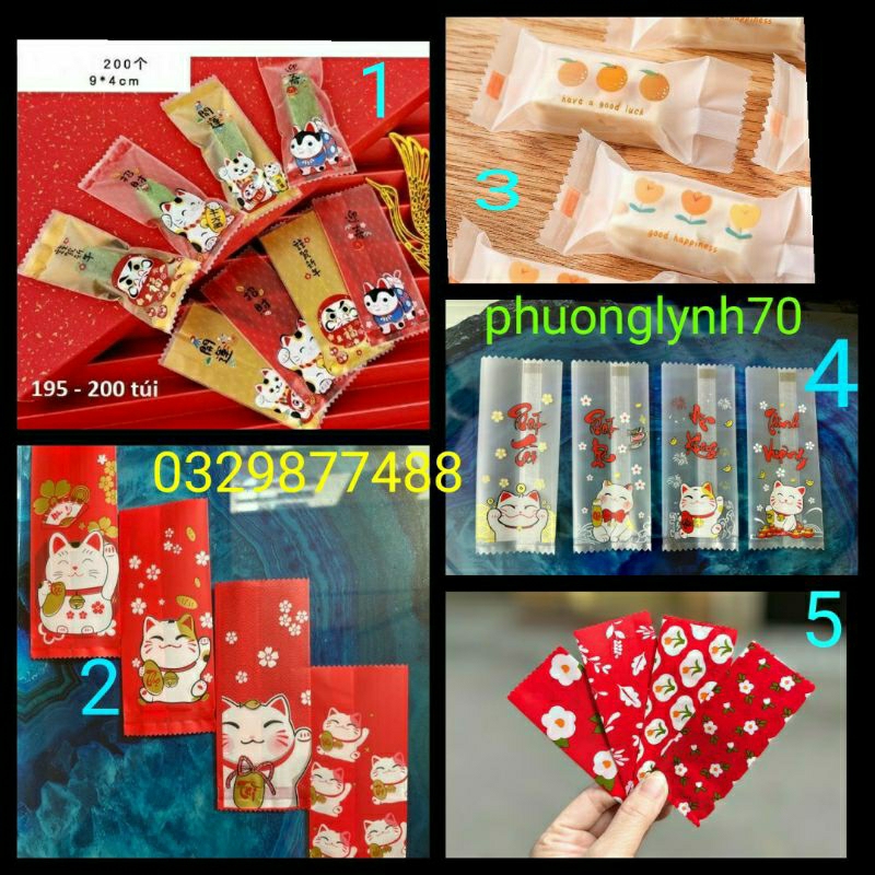 Túi kẹo nougat MÈO TÀI LÔC hàn miệng 200 cái