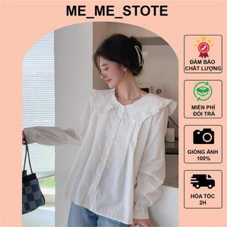 Áo sơ mi nữ babydoll tiểu thư xếp ly ngực dáng rộng oversize ulzzang phong cách Hàn quốc phù hợp đi học, đi chơi