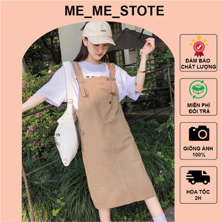 Yếm váy kaki dáng dài nữ 4 dây dáng rộng ulzzang phong cách hàn quốc