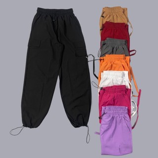 Quần Jogger Thể Thao Nữ Túi Hộp Dây Rút 2 Kiểu Dáng Rộng Vải Dù Nhẹ Chạy Bộ, Leo Núi
