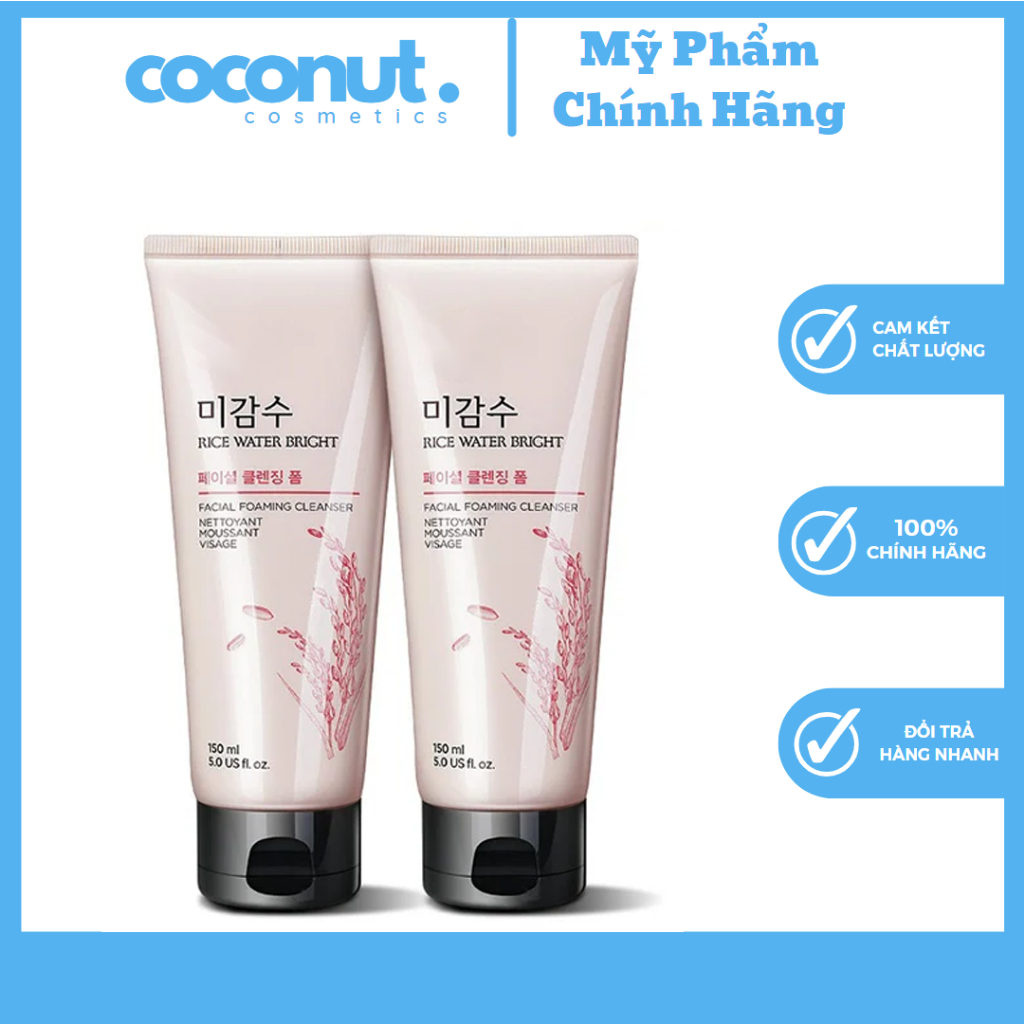 Sữa Rửa Mặt Làm Sáng Da The faceshop Rice Water Bright Facial Foaming Cleanser 150ml Sạch Sâu, Cấp Ẩm, Lành Tính
