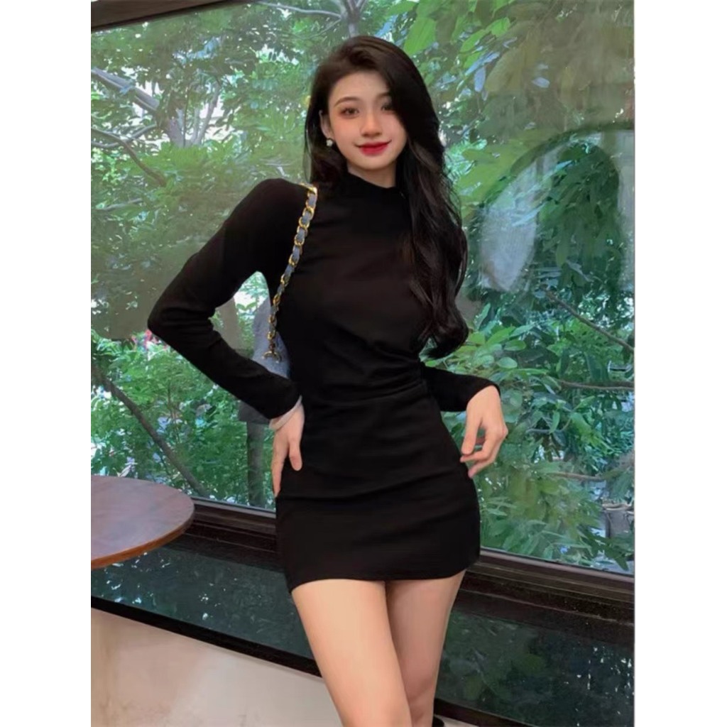 Đầm nữ xinh BODY dài tay thu đông Váy nữ xinh dài tay phong cách hàn quốc