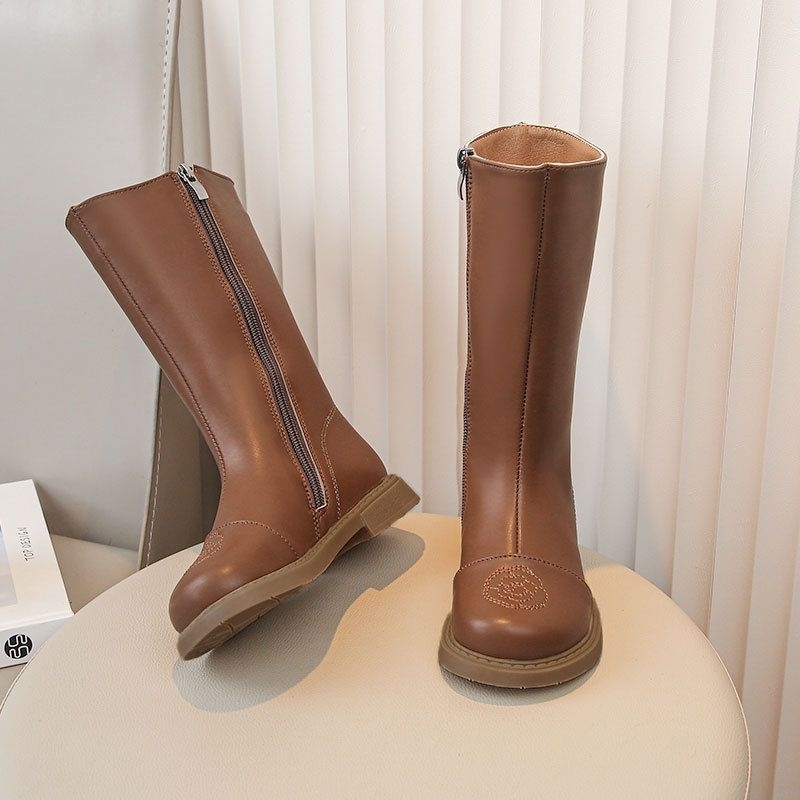 Boot cao cổ thu đông mẫu mới hoa trà 2 màu cho bé gái