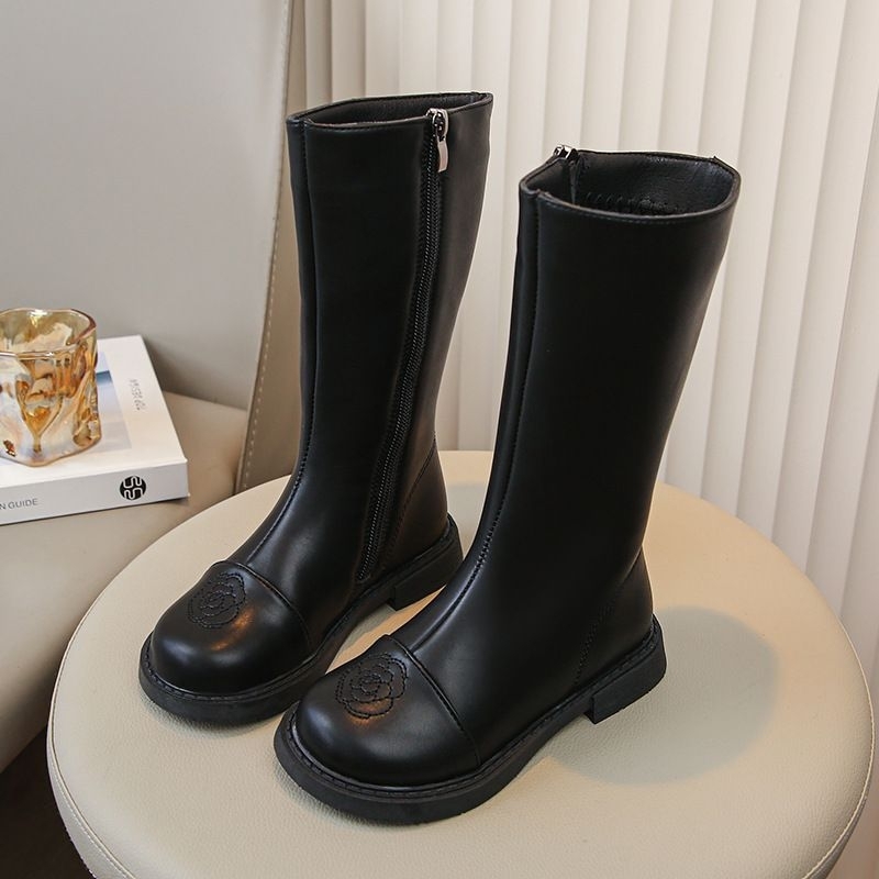 Boot cao cổ thu đông mẫu mới hoa trà 2 màu cho bé gái