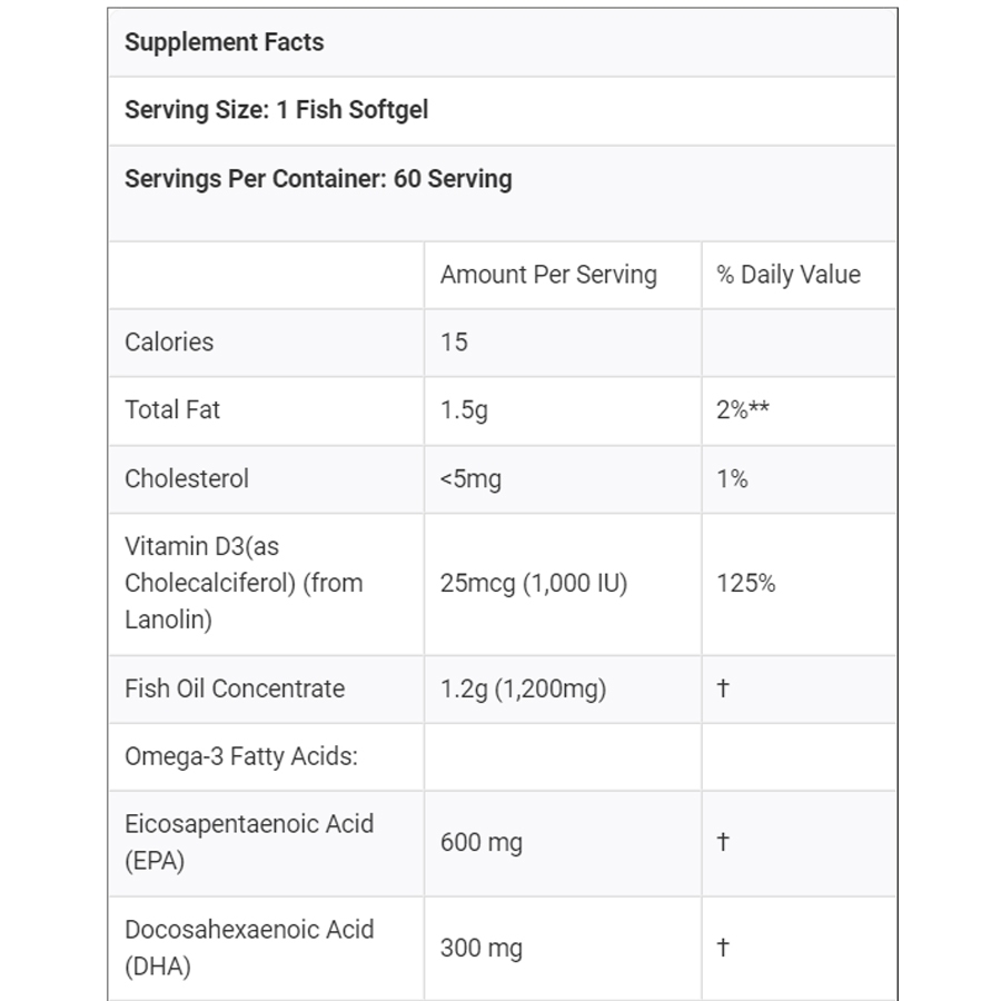 Dầu cá NOW Ultra Omega 3-D, 600 EPA / 300 DHA Fish Oil + Vitamin D-3, hỗ trợ sức khỏe tim mạch, cải thiện trí nhớ