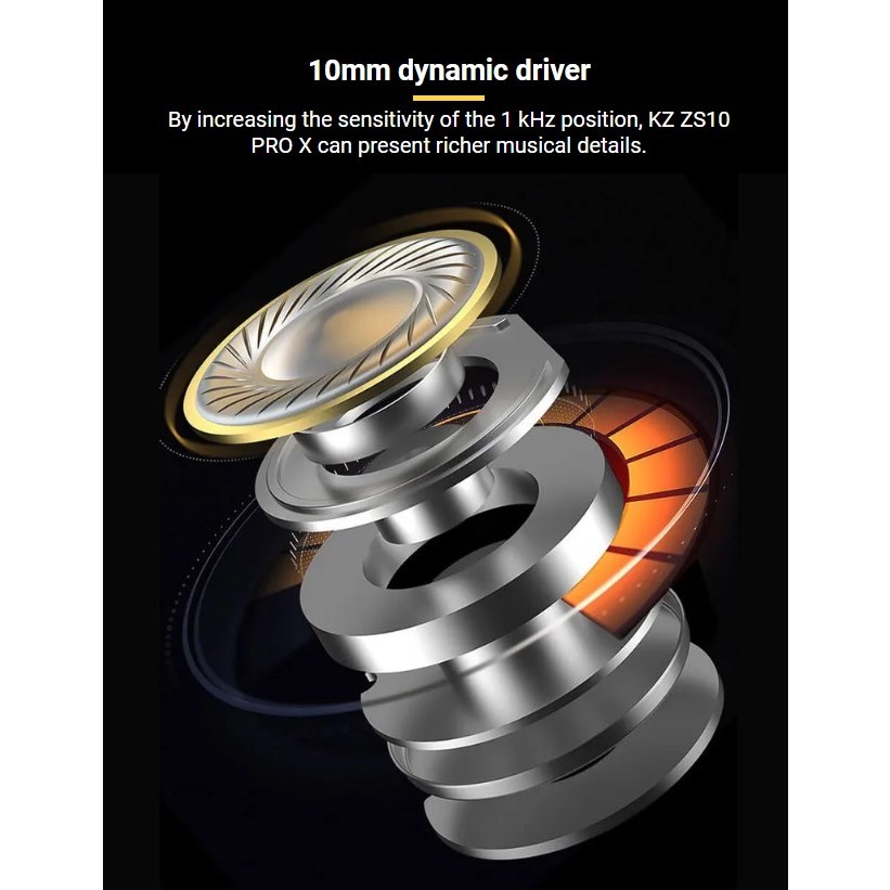 Tai nghe kz zs10 prox chính hãng,có mic đàm thoại,bản mới nhất 10 driver,4BA+1DD,Tặng hộp đựng