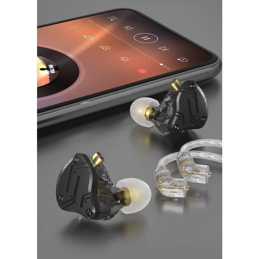 Tai nghe kz zs10 prox chính hãng,có mic đàm thoại,bản mới nhất 10 driver,4BA+1DD,Tặng hộp đựng