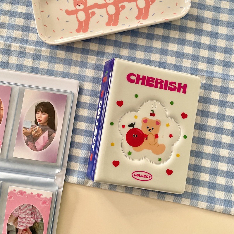Album Collect book 2 ô Đựng Ảnh 80 Ngăn mini Họa tiết Gấu trái cây