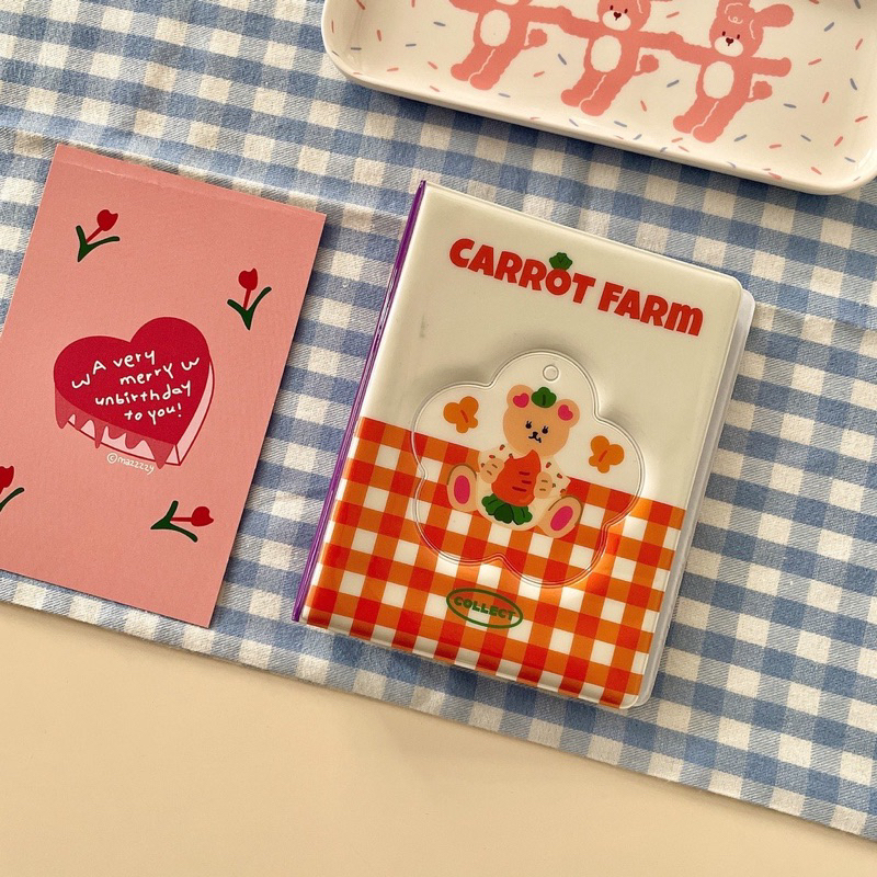 Album Collect book 2 ô Đựng Ảnh 80 Ngăn mini Họa tiết Gấu trái cây