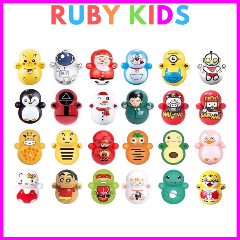 Lật đật squid game mini, đồ chơi lật đật mini doraemon cho bé cute dễ thương giá rẻ