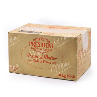 Bơ nhạt (Bơ lạt) Pháp PRESIDENT 1kg (cắt từ thùng 10kg) làm bánh - [Chỉ ship Hoả Tốc Hà Nội]