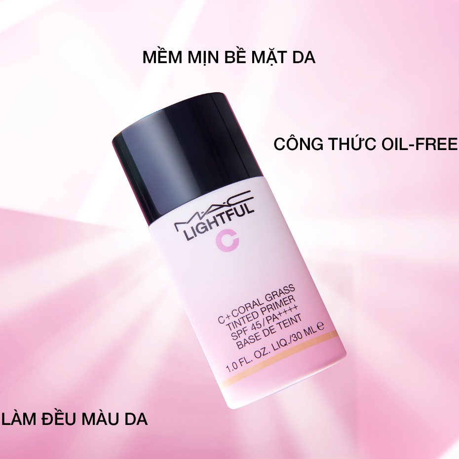 Kem Lót Nâng Tông Sáng Hồng Cực Tự Nhiên và Mỏng Nhẹ MAC Lightful C3 Coral Grass Tinted Primer SPF 45 / PA++++ M·A·C
