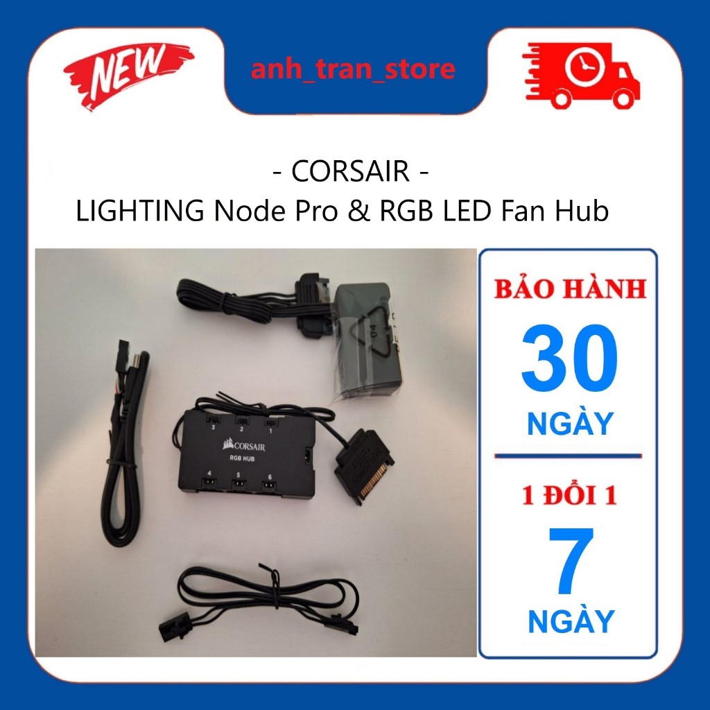 Bộ Hub điều khiển CORSAIR LIGHTING NODE PRO + HUB FAN RGB