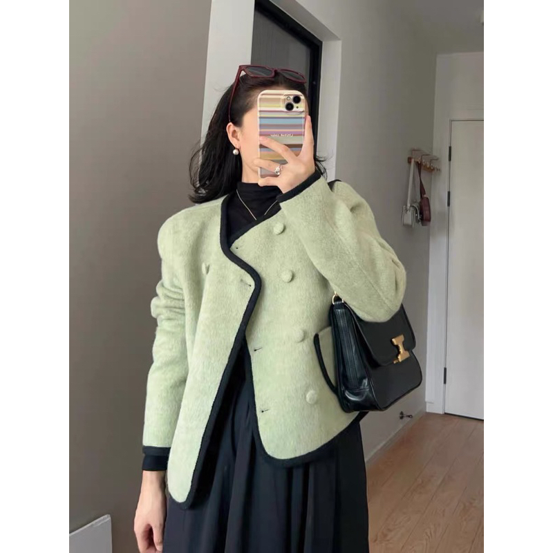 Set áo khoác dài tay + váy dáng dài