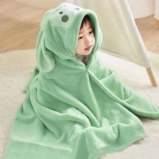 Khăn choàng cho bé sau khi tắm có mũ, Khăn tắm cho bé siêu mềm mịn giữ ấm sau khi tắm