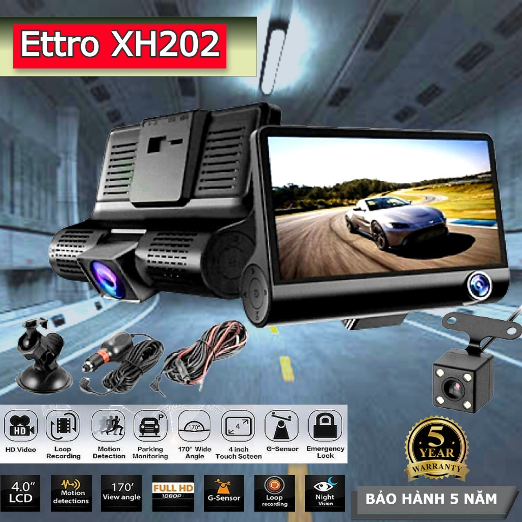 Camera hành trình XH202 có 3 camera hỗ trợ ghi âm thanh trong xe / Dash Cam XH202