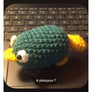 Móc len / móc khoá thú mỏ vịt perry (perry the platypus) handmade (ảnh thật shop chụp)