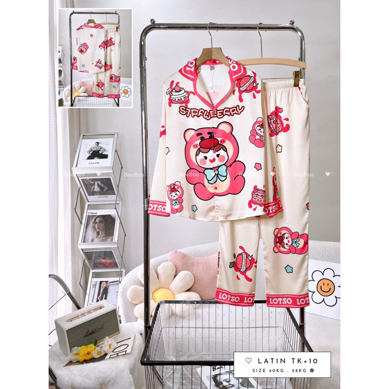 MẪU MỚI Đồ Bộ Mặc Nhà Pijama Boo Boo Lụa Latin Form Tay Dài Quần Dài 40-60 kg [Hàng Cao Cấp]