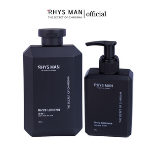  Sữa tắm gội nam 3in1 Legend 350ml & Dung dịch vệ sinh nam bạc hà Ultimate 120ml RHYSMAN