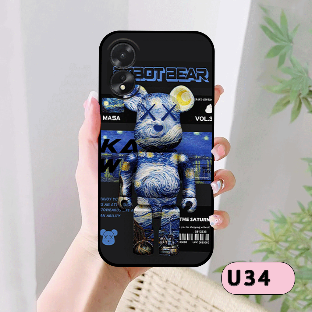 Ốp Lưng Điện Thoại  OPPO A18 In Gấu BE@RBRICK SIÊU DỄ THƯƠNG
