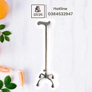Gậy 4 Chân Inox Hỗ Trợ Người Già Cao Cấp, Thiết Kế Điều Chỉnh Linh Hoạt